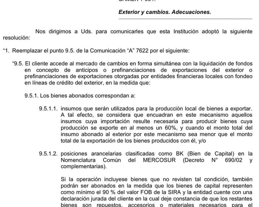 CAMEX 1-951: exterior y cambios. Adecuaciones